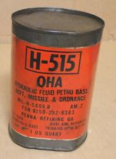 Original 1968 Penna Refining H-515  Aircraft & Missile Hydraulic  Fluid 1 Qt Can picture