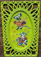 Vintage Mid Centuy 60s 70s Colorful Funky Butterfly Bird Flower Wall Hanging Art picture