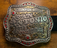 2015 San Antonio Rodeo Champion Roper Belt Buckle Tres Rios 80% Silver picture