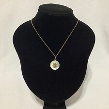 WWII U.S. Army Mother of Pearl 12 K Gold Filled Sterling Sweetheart Necklace WW2 picture