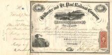 Stillwater and St. Paul Railroad Co. signed by Jay Cooke, Jr. - Autographed Stoc picture