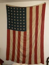 Vintage 48 star American flag, great patina, approx 68 x 43 inches WW2 era 1940s picture