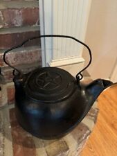 Antique Cast Iron Water Kettle W/ Swivel Lid & Handle Chattanooga Star #8 USA picture
