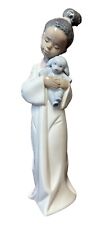 LLADRO 6463 My Cuddly Puppy Girl with Toy Black Legacy Collection 9 3/4