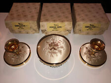 Vintage Delina Embroidered PetIt Point Candlestick Holders And Powder Bowl picture