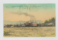 Northwestern Saw Mill and Log Jam Stillwater River Kalispell Montana Postcard picture