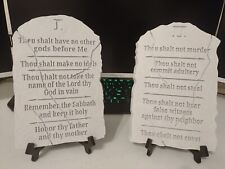 Church 10 commandments Tablets - 3d printed, 9x6 Inches - 2 FREE Black Stands picture