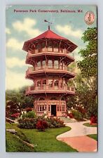 Baltimore MD- Maryland, Patterson Park Conservatory, Vintage c1910 Postcard picture
