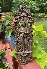 Antique Victorian Figural Cast Iron Wall Hanging Relief Garden Panel 20