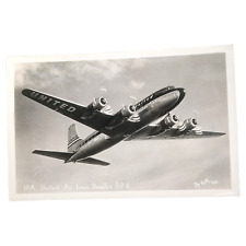 Vintage Douglas DC-6 Airplane United Air Lines RPPC 1950s Postcard by Enell Inc picture