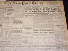 1917 JUNE 17 NEW YORK TIMES NEWSPAPER- RUSSIA REJECTS A SEPARATE PEACE - NT 7798 picture