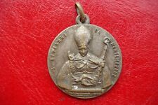 ANTIQUE VATICAN ITALY San Giovanni di Montemarano PROTECT OUR HOME MEDAL PENDANT picture