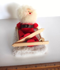 Vintage Handmade Ljungstroms of Sweden Wooden Tomte Fallen Skiing Santa #8951 picture
