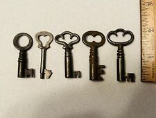 Vintage Antique Lot of Five (5) Skeleton Keys Mostly Hollow Barrel picture