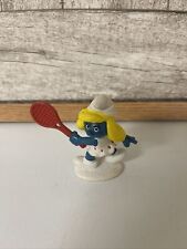The Smurfs Tennis Player Smurfette Smurf Racket 20135 Vintage Display Figurine picture