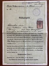 WWII  Vienna 1939 Jewish Refugee Document - Paris  w/ Austrian Revenue Stamp picture