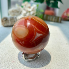 320g Small Red Banded Sardonyx Chalcedony Agate Quartz Crystal Sphere 17th 62mm picture