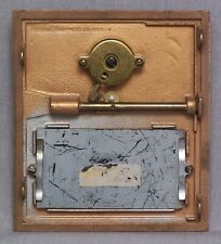 VINTAGE 1959  BRASS POST OFFICE BOX DOOR, 5 INCHES X 6 INCHES. picture