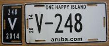 SINGLE ARUBA, CARIBBEAN NETHERLANDS LICENSE PLATE -2014- B-248  ONE HAPPY ISLAND picture