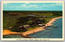 Aerial View Squaw Island Hyannis Port Cape Cod Massachusetts Shoreline Postcard picture