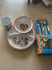 Vintage 1984 Disney Babies Cup Plate Fork & Spoon Set -  Utensils & Glasses picture