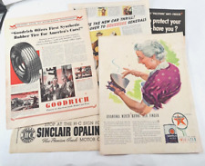 VTG Automotive Print Ads Lot Of 5 Goodrich Texaco Prestone 1940s Garage Art picture