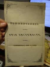 1857 Ohio University Athens Annual Commencement Graduation Program Musical no's picture