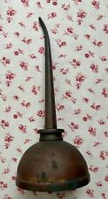 Vintage 1930s Oil Can Unbranded Antique Oiler Thumb Press ~ Rustic Copper Toned picture