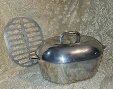 Vintage Wagner Ware Aluminum Oval Roaster 8 Qt Magnalite with Lid And Trivet picture