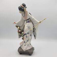 Lladro Figurine Teruko Japanese Geisha Girl Flower Basket #1451 And Original Box picture