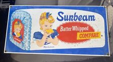 Vintage Miss Sunbeam Batter Whipped Bread Grocery Store  Porcelain Metal Sign picture