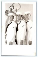WWII Postcard RPPC Photo US Navy Sailors Ship c1950's Unposted Vintage picture