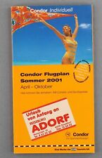 CONDOR AIRLINE TIMETABLE SUMMER 2001 FLUGPLAN A320 BOEING 757 767 SEAT MAPS picture