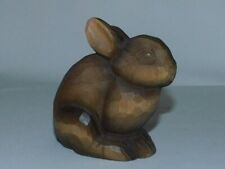 Vtg Huggler Wyss Switzerland Wood Carved Rabbit Bunny Sculpture Figurine Signed picture