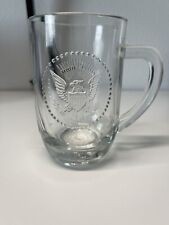 Vintage 1966 Clear Glass Mug w/ Handle & Presidential Seal Crownford China Co picture