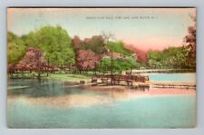 Butler NJ-New Jersey, Bridge Over Falls, Star Lake Camp, Vintage Postcard picture