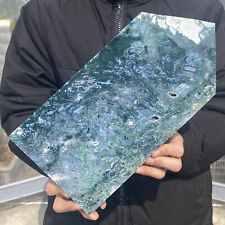 7.2LB  Natural Geode Aquatic Plant Water Grass Moss Agate Obelisk Crystal Reiki picture