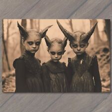 POSTCARD Masks Monster Weird Creepy Imaginary Friend Nightmare Scary Unusual Pet picture