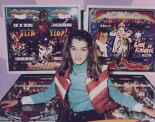 Brooke Shields poses next to pinball machines 1979 Tilt vintage 8x10 inch photo picture