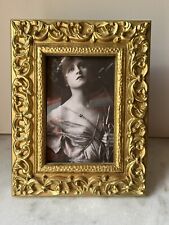 Vintage Gilded Gold Picture Frame  ornate 7.5”x9.5” picture