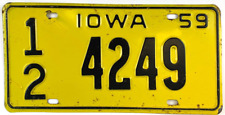 Vintage Iowa 1959 License Plate Auto Butler Co. Man Cave Wall Decor Collector picture