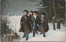 Art Repro of Painting by G. Rybakov Return From School c1915 Postcard - Unposted picture