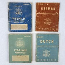 Vintage WW2 Military Phrase Book Lot of 4 - German Dutch Italian French picture