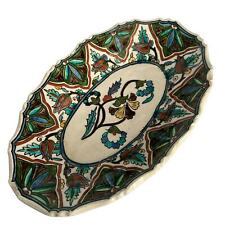 Ottoman Iznik Pottery Oval Dish Platter Antique Vintage Persian Islamic Turkish picture