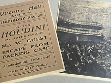 Harry Houdini, Playing The Queen's Hall, Blackburn set of two reprints picture