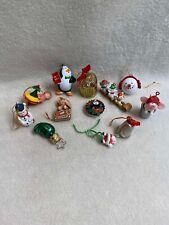 Vtg Assortment of Small Christmas Ornaments (snowmen/pickle/bird/more)-Set of 11 picture