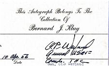USAAF/USAF General Otto Weyland autographed 3 x 5 card, WW2 Patton's TAC  CDR picture