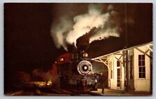 Cass Scenic Railroad No. 1 Leaving Depot Cass WV West Virginia Postcard Trains picture