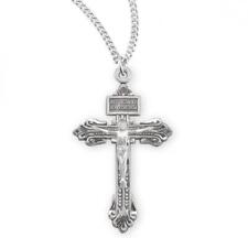 Pardon Sterling Silver Crucifix Size 1.25in x 0.75in Features 24in Long chain picture