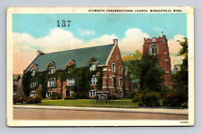 WB Postcard Minneapolis MN Plymouth Congregational Curch picture
